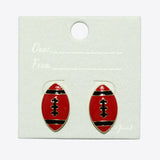 99601, FOOTBALL ENAMEL STUD EARRING