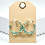 99602, ENAMEL TWISTED HOOP EARRING
