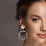 99603, ENAMEL ROUND BUBBLE ACCENT DANGLE EARRING