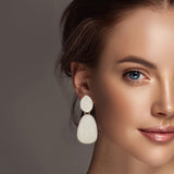 99606, ENAMEL GEOMETRIC DANGLE EARRING