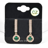 99616, ROUND CUBIC ZIRCONIA ACCENT CRYSTAL RHINESTONE DANGLE EARRING