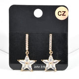 99617, STAR CUBIC ZIRCONIA DANGLE EARRING
