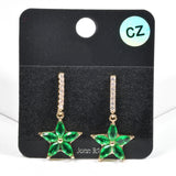 99617, STAR CUBIC ZIRCONIA DANGLE EARRING