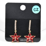 99617, STAR CUBIC ZIRCONIA DANGLE EARRING