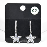 99617, STAR CUBIC ZIRCONIA DANGLE EARRING