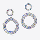 99631, ROUND CRYSTAL RHINESTONE DANGLE EARRING