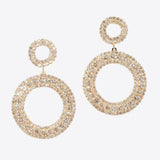 99631, ROUND CRYSTAL RHINESTONE DANGLE EARRING