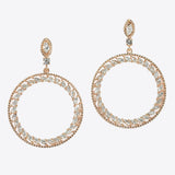 99632, MARQUISE RHINESTONE ACCENT ROUND DANGLE EARRING