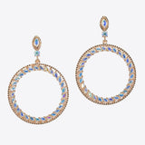 99632, MARQUISE RHINESTONE ACCENT ROUND DANGLE EARRING