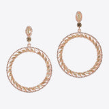99632, MARQUISE RHINESTONE ACCENT ROUND DANGLE EARRING