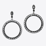 99632, MARQUISE RHINESTONE ACCENT ROUND DANGLE EARRING