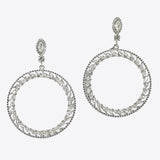 99632, MARQUISE RHINESTONE ACCENT ROUND DANGLE EARRING