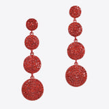 99634, ROUND CRYSTAL RHINESTONE DROP DANGLE EARRING