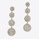 99634, ROUND CRYSTAL RHINESTONE DROP DANGLE EARRING