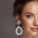 99635, TEARDROP CRYSTAL RHINESTONE DANGLE EARRING