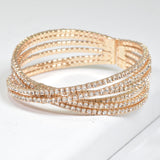 99649, PAVE CRYSTAL RHINESTONE ELASTIC CUFF BRACELET
