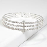 99650, PAVE CRYSTAL RHINESTONE ELASTIC CUFF BRACELET