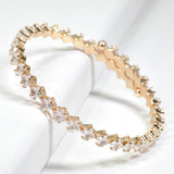 99651, RECTANGLE CUBIC ZIRCONIA ACCENT OPEN CUFF BRACELET