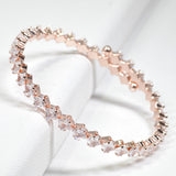 99651, RECTANGLE CUBIC ZIRCONIA ACCENT OPEN CUFF BRACELET