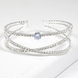 99656, PAVE CRYSTAL RHINESTONE ELASTIC CUFF BRACELET