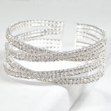 99659, PAVE CRYSTAL RHINESTONE ELASTIC CUFF BRACELET