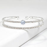99662, ROUND CRYSTAL RHINESTONE ACCENT ELASTIC CUFF BRACELET
