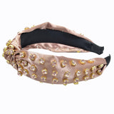 99667, CRYSTAL RHINESTONE KNOT SOFT FABRIC HEADBAND