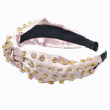 99667, CRYSTAL RHINESTONE KNOT SOFT FABRIC HEADBAND