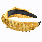 99667, CRYSTAL RHINESTONE KNOT SOFT FABRIC HEADBAND