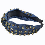 99667, CRYSTAL RHINESTONE KNOT SOFT FABRIC HEADBAND