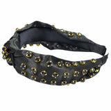 99667, CRYSTAL RHINESTONE KNOT SOFT FABRIC HEADBAND