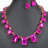 99668, RECTANGLE RHINESTONE NECKLACE