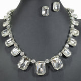 99668, RECTANGLE RHINESTONE NECKLACE