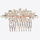 99671, FLOWER RHINESTONE BRIDAL HAIR COMB