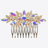 99671, FLOWER RHINESTONE BRIDAL HAIR COMB