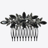 99671, FLOWER RHINESTONE BRIDAL HAIR COMB
