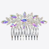 99671, FLOWER RHINESTONE BRIDAL HAIR COMB