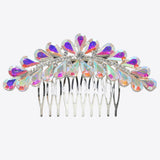 99672, TEARDROP RHINESTONE ACCENT BRIDAL HAIR COMB