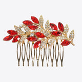 99673, FLOWER RHINESTONE ACCENT BRIDAL HAIR COMB