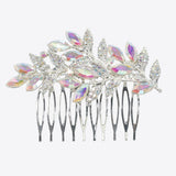 99673, FLOWER RHINESTONE ACCENT BRIDAL HAIR COMB