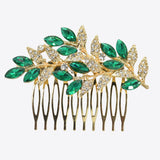 99673, FLOWER RHINESTONE ACCENT BRIDAL HAIR COMB