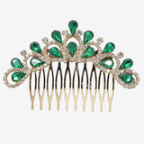 99675, TEARDROP RHINESTONE ACCENT BRIDAL HAIR COMB