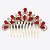 99675, TEARDROP RHINESTONE ACCENT BRIDAL HAIR COMB