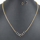 99676, TEARDROP CUBIC ZIRCONIA ACCENT CRYSTAL RHINESTONE NECKLACE