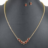 99676, TEARDROP CUBIC ZIRCONIA ACCENT CRYSTAL RHINESTONE NECKLACE