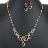 99677, TEARDROP ACCENT CRYSTAL RHINESTONE NECKLACE