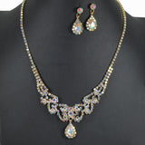 99677, TEARDROP ACCENT CRYSTAL RHINESTONE NECKLACE