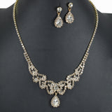 99677, TEARDROP ACCENT CRYSTAL RHINESTONE NECKLACE