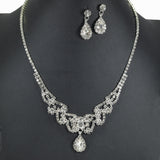 99677, TEARDROP ACCENT CRYSTAL RHINESTONE NECKLACE