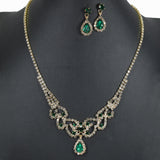 99677, TEARDROP ACCENT CRYSTAL RHINESTONE NECKLACE